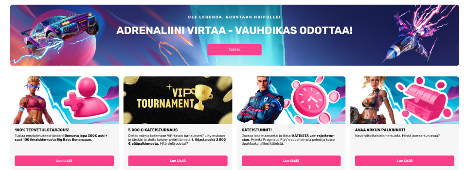 vauhdikas casino kasinobonukset