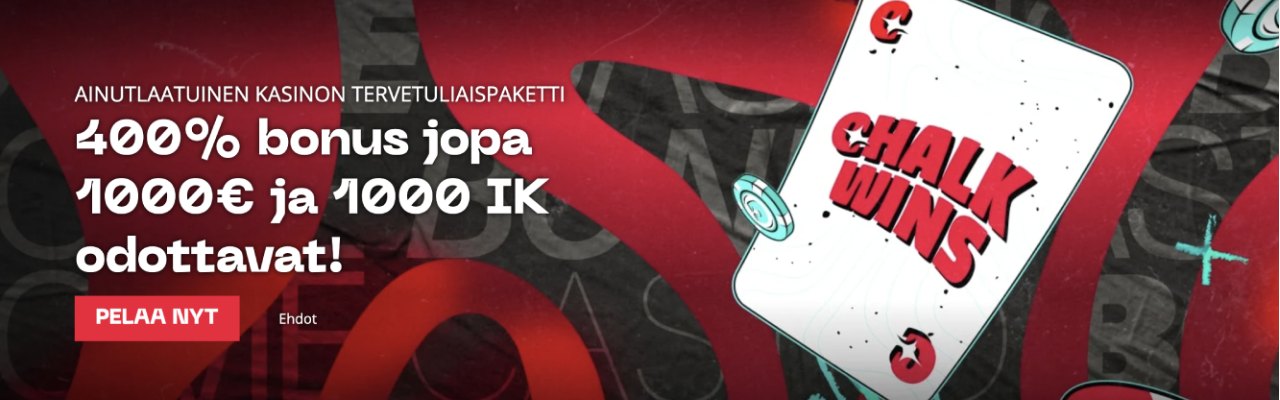 Chalk Wins Casino tervetuliaisbonus kasinolle