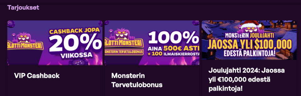 slottimonsteri casino kasinobonukset