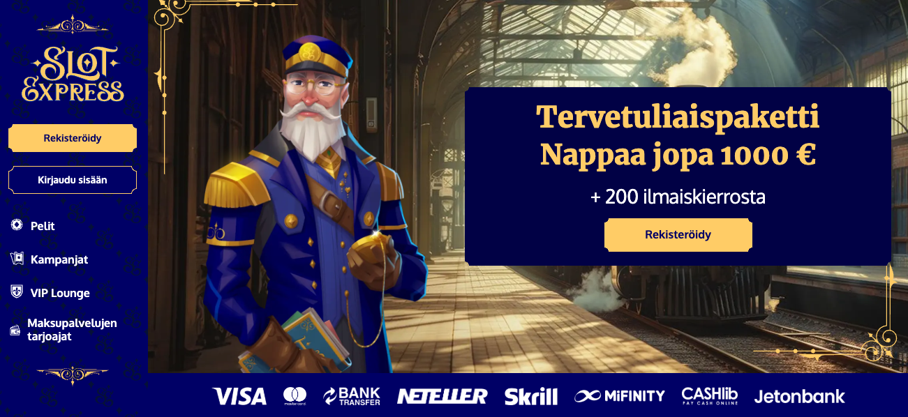 slotexpress casinon etusivu ja tervetuliaispaketti bonus